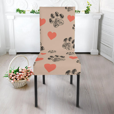 Paw prints dining chair slip cover