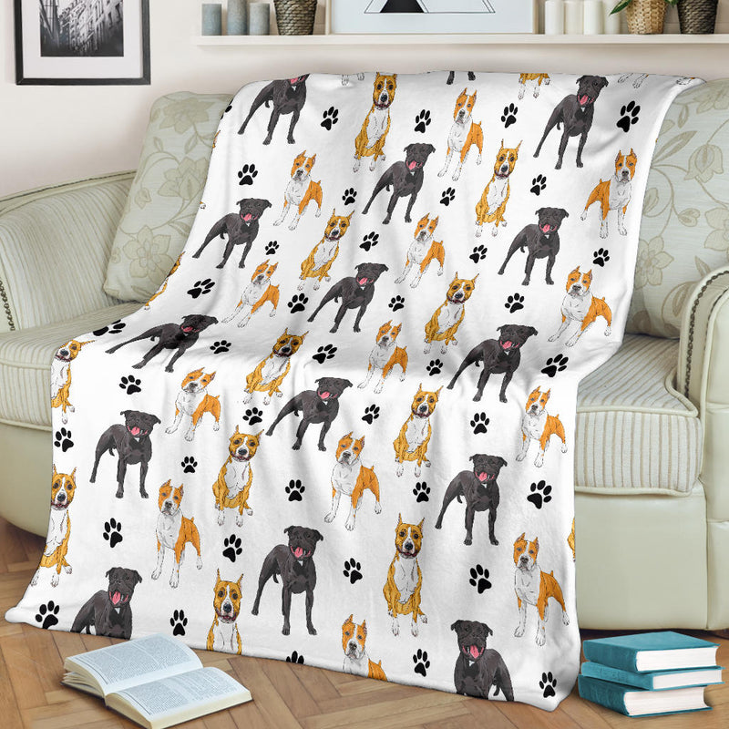 Staffordshire Bull Terrier Paw Blanket