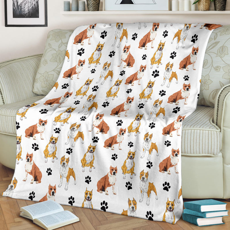 American Pit Bull Terrier Paw Blanket