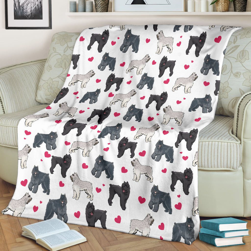 Bouvier Des Flandres Heart Blanket