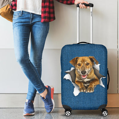 Plott Hound Torn Paper Luggage Covers