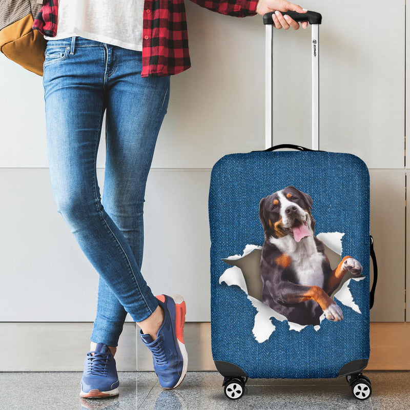 Greater Swiss Mountain Dog Torn Paper Luggage Covers