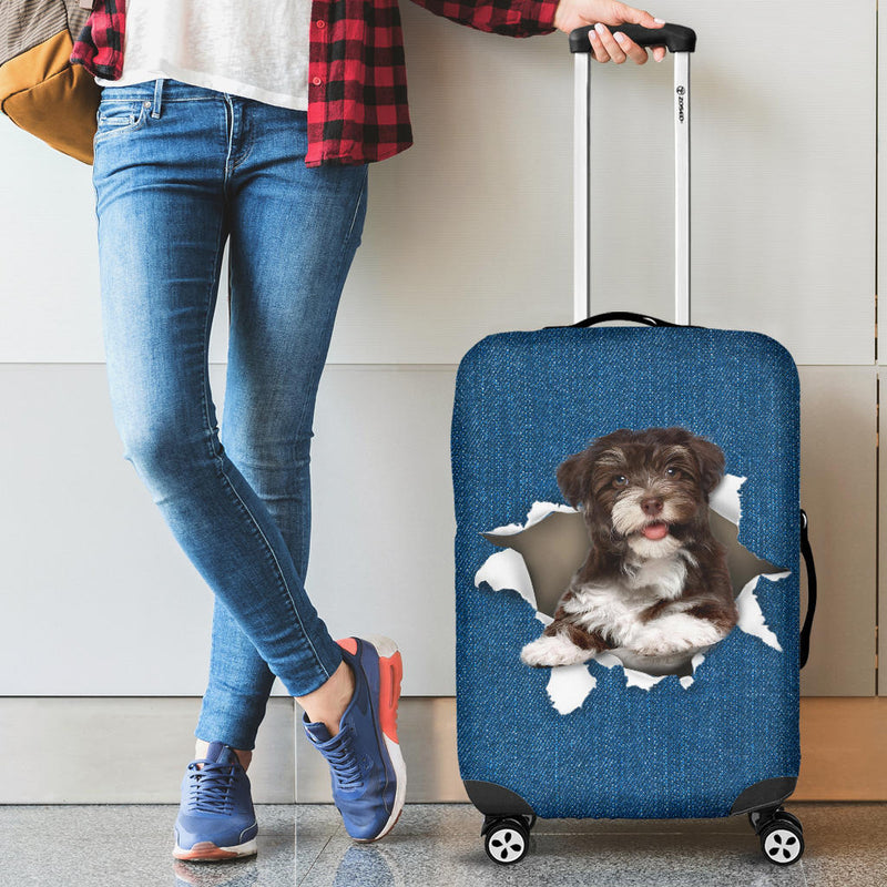 Havanese Torn Paper Luggage Covers