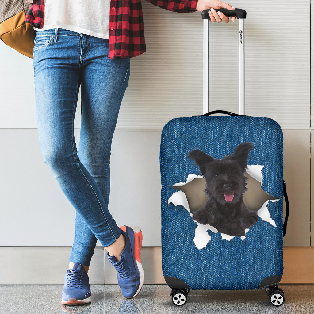 Skye Terrier Torn Paper Luggage Covers