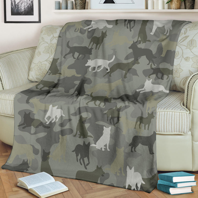 Australian Cattle Dog Camo Blanket