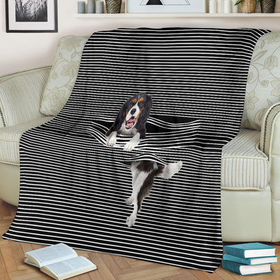 King Charles Spaniel Back and White Blanket