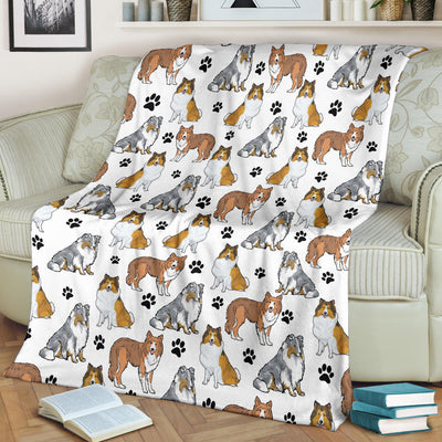 Shetland Sheepdog Paw Blanket