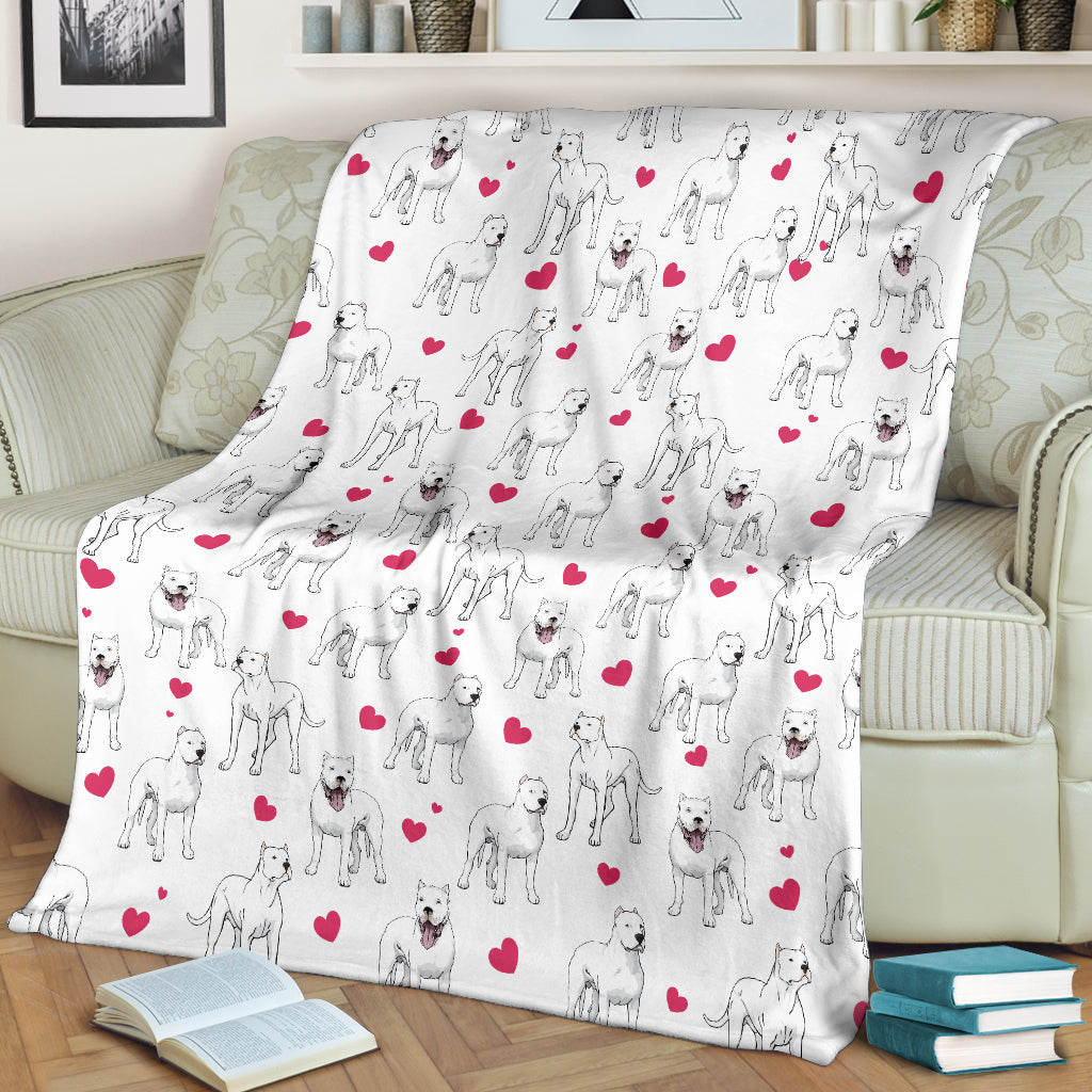 Dogo Argentino Heart Blanket