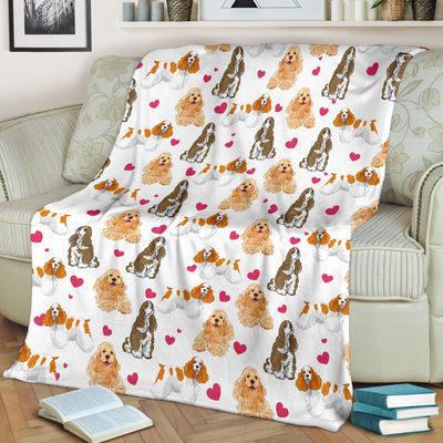 American Cocker Spaniel Heart Blanket
