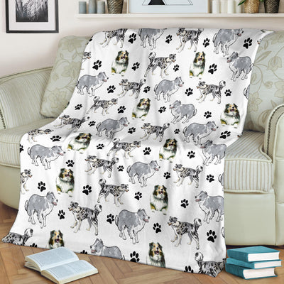 Blue Merle Collie Paw Blanket