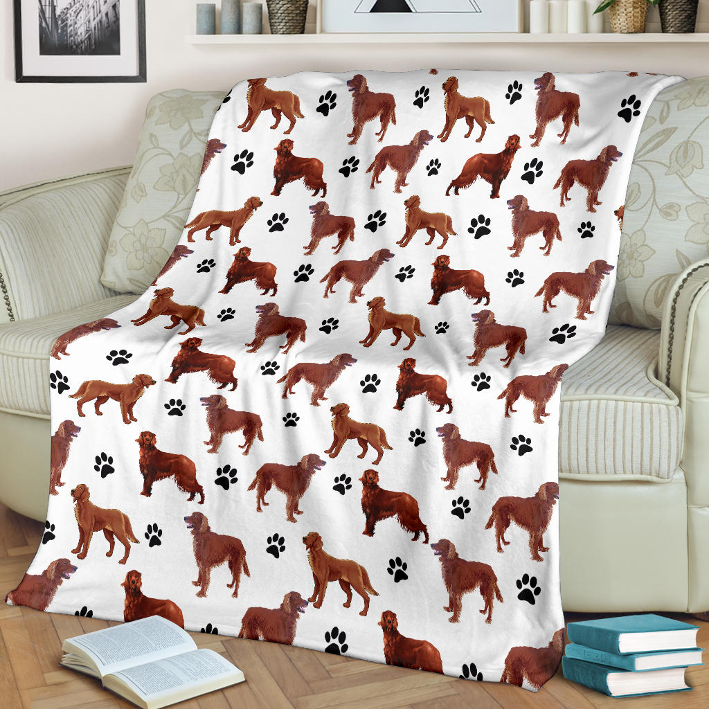 Irish Setter Paw Blanket