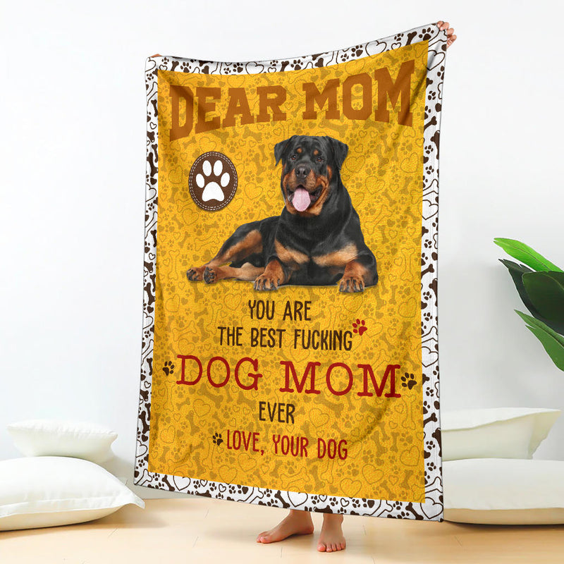Rottweiler-Dog Mom Ever Blanket