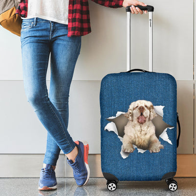 Clumber Spaniel Torn Paper Luggage Covers