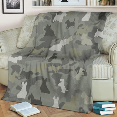 Scottish Terrier Camo Blanket