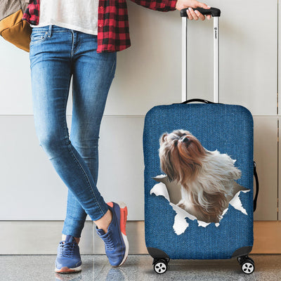 Shih Tzu Torn Paper Luggage Covers