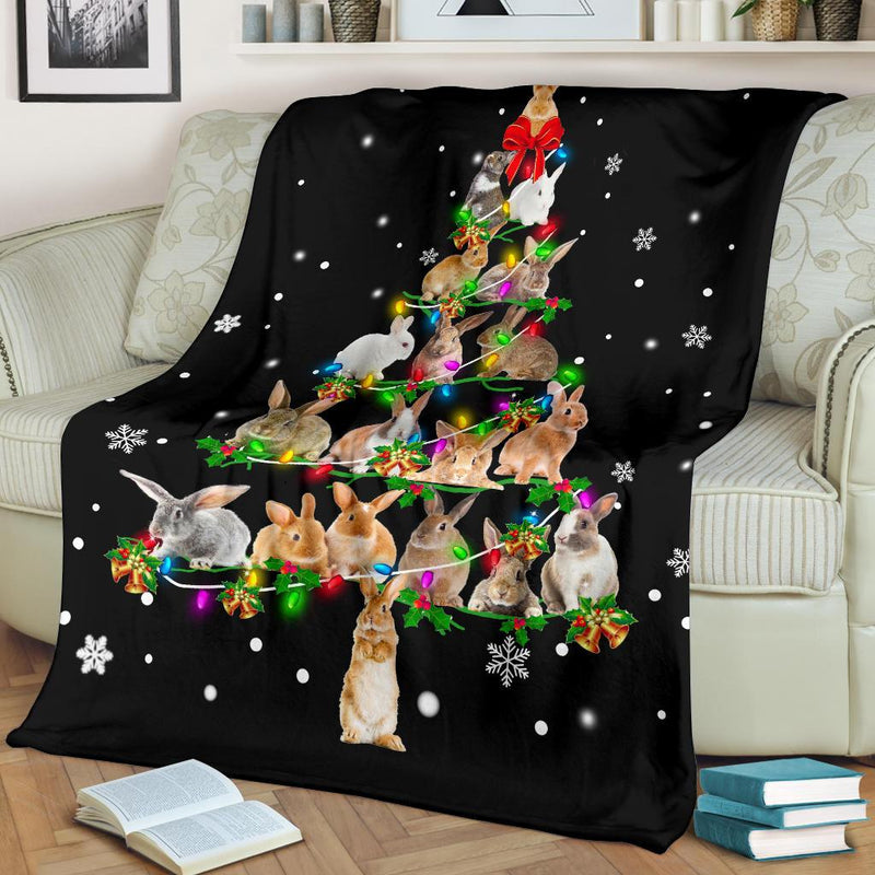 Rabbit Christmas Tree Blanket