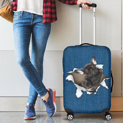 French Bulldog Torn Paper Luggage Covers