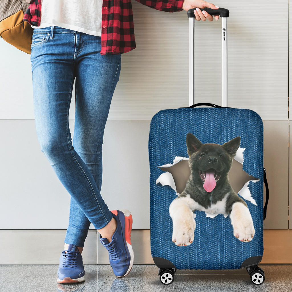 Akita Torn Paper Luggage Covers