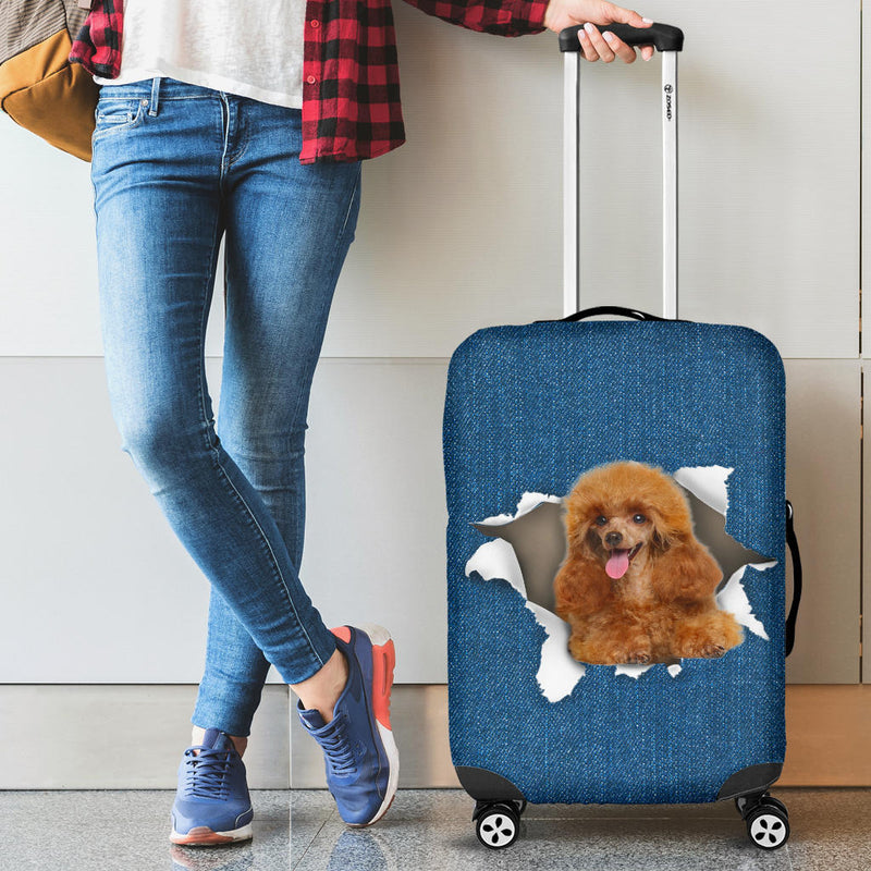 Poodle Torn Paper Luggage Covers
