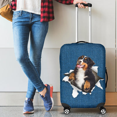 Bernese Mountain Dog Torn Paper Luggage Covers