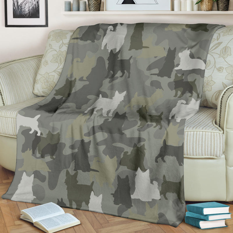 Australian Terrier Camo Blanket