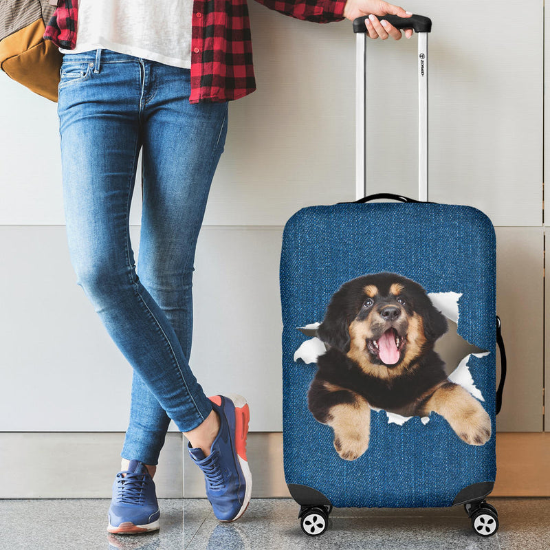 Tibetan Mastiff Torn Paper Luggage Covers