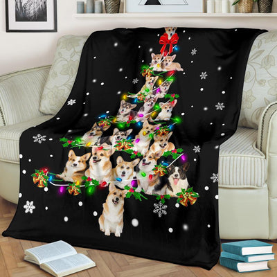 Welsh Corgi Christmas Tree Blanket