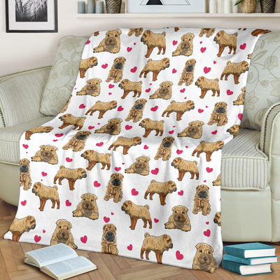 Shar Pei Heart Blanket