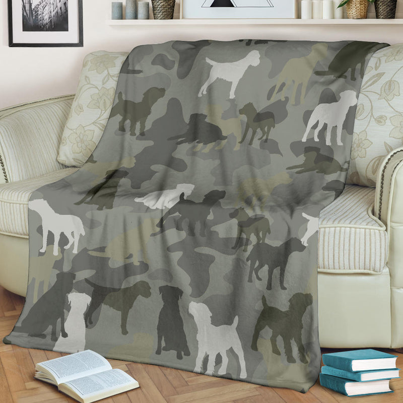 Border Terrier Camo Blanket