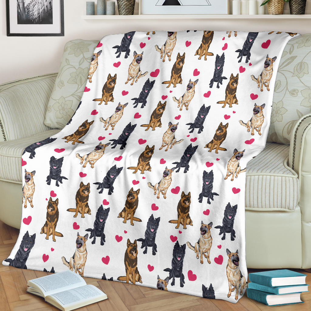 Belgian Malinois Heart Blanket