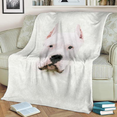 Dogo Argentino Face Hair Blanket