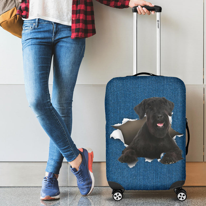 Giant Schnauzer Torn Paper Luggage Covers