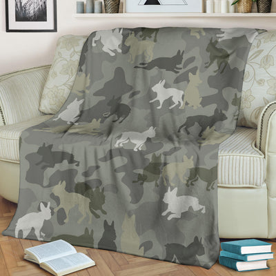 Boston Terrier Camo Blanket