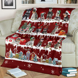 Schnauzer Snow Christmas Blanket