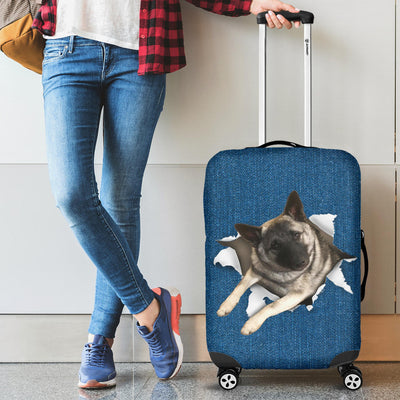 Norwegian Elkhound Torn Paper Luggage Covers