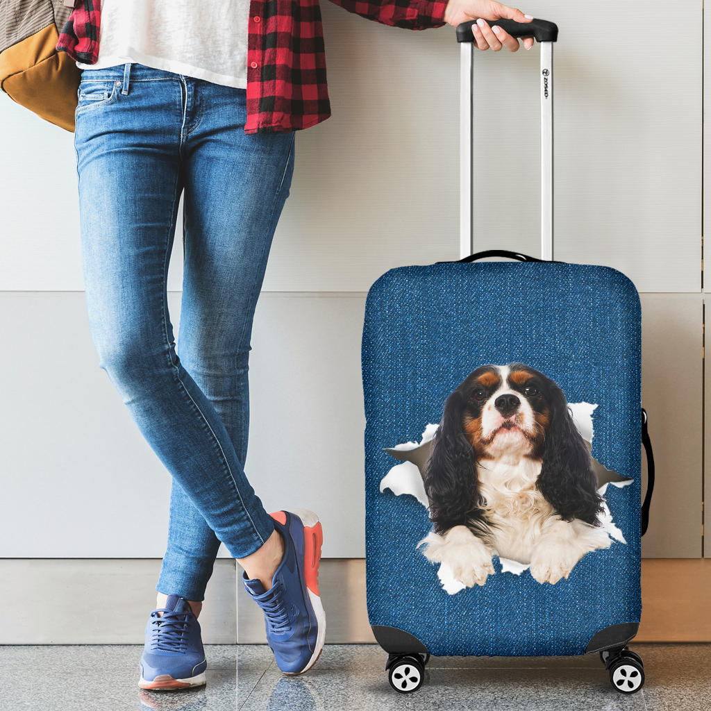Cavalier King Charles Spaniel Torn Paper Luggage Covers
