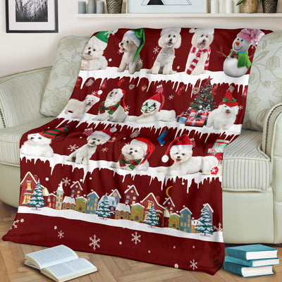Bichon Snow Christmas Blanket
