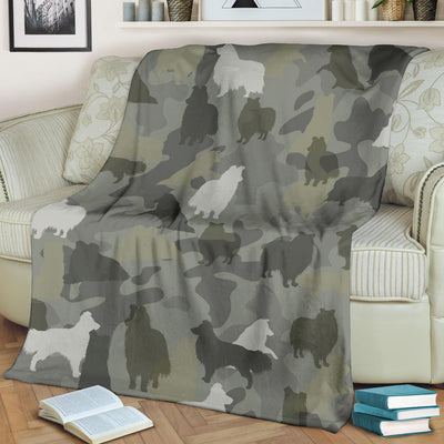 Shetland Sheepdog Camo Blanket
