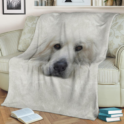 Great Pyrenees Face Hair Blanket