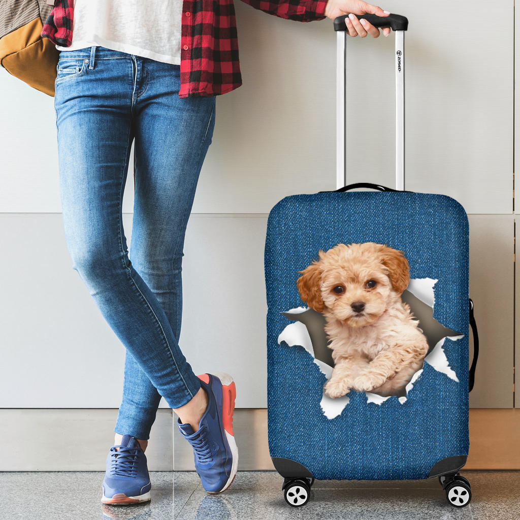 Maltipoo Torn Paper Luggage Covers