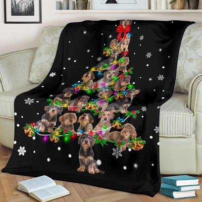 Wire Haired Dachshund Christmas Tree Blanket