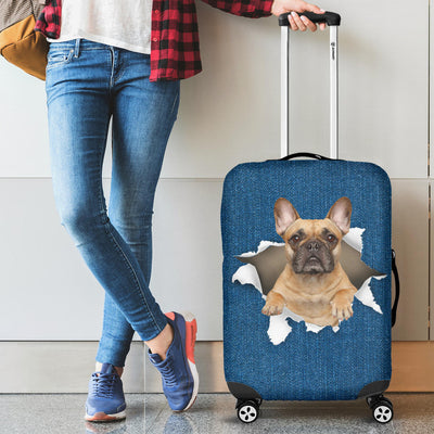 French Bulldog Torn Paper Luggage Covers