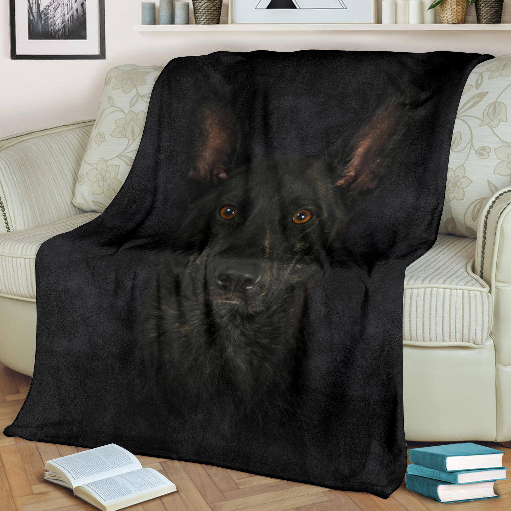 Dutch Shepherd Face Hair Blanket