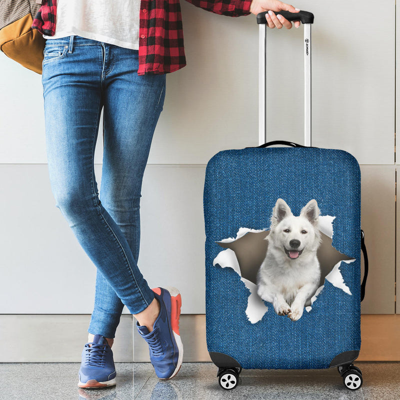 Berger Blanc Suisse Torn Paper Luggage Covers