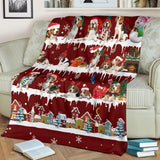 Beagle Snow Christmas Blanket