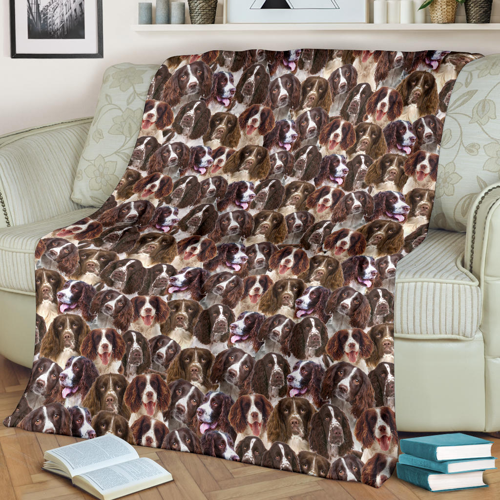 English Springer Spaniel Full Face Blanket