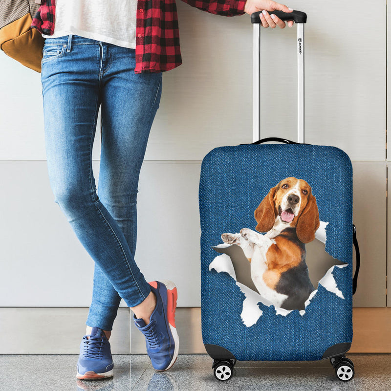 Basset Hound Torn Paper Luggage Covers