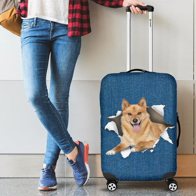 Finnish Spitz Torn Paper Luggage Covers