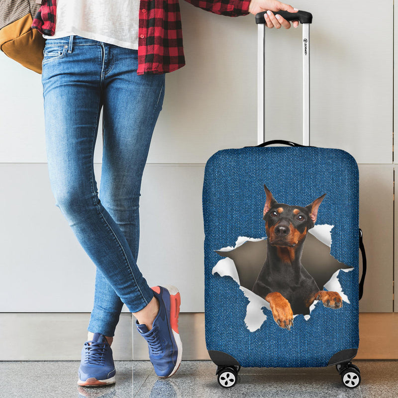 German Pinscher Torn Paper Luggage Covers