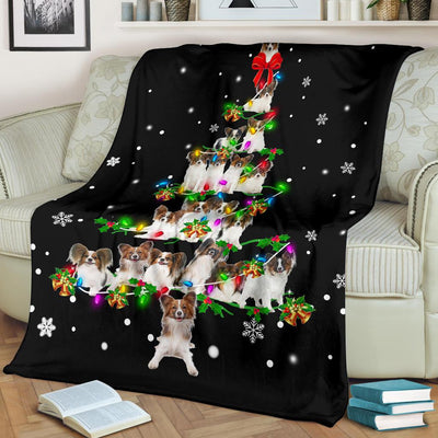 Papillon Christmas Tree Blanket
